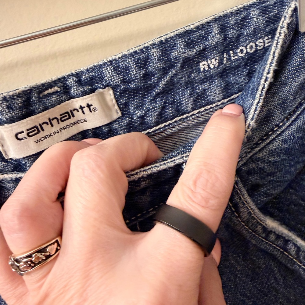 Carhartt WIP High Rise Women’s Jeans in Medium Blue Denim - Picture 7 of 13